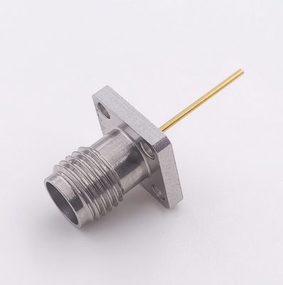 Female  50Ohms  Waterproof Coaxial Connector 40GHz 2.92mm With Flange 4 Holes