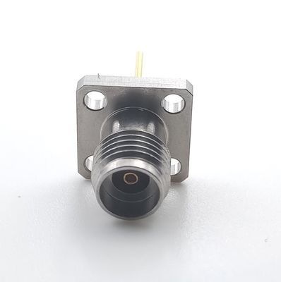 Female  50Ohms  Waterproof Coaxial Connector 40GHz 2.92mm With Flange 4 Holes