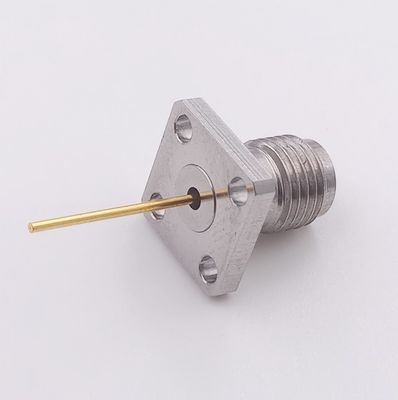 Female  50Ohms  Waterproof Coaxial Connector 40GHz 2.92mm With Flange 4 Holes